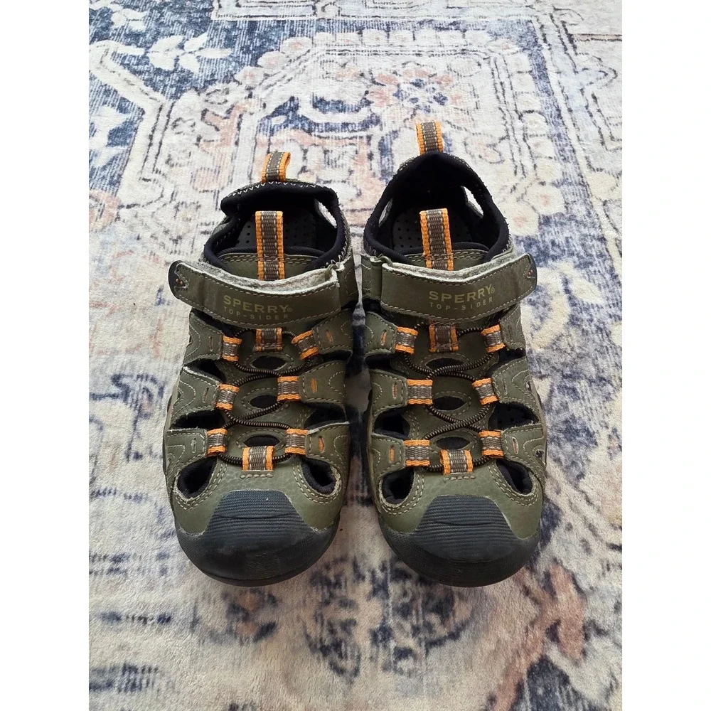 Sperry Top Sider Kids Boys Size 13W Wet Tech Fisherman Oliver Green Sandal